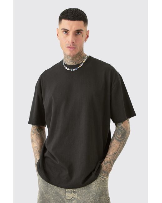 BoohooMAN Tall Oversized Official Dove Back Print T-shirt In Black for men