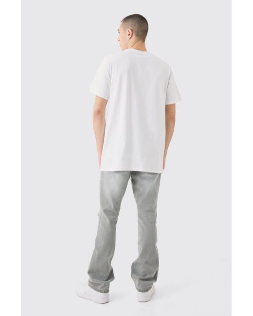 Basic Longline Crew Neck T-Shirt Boohoo de color White