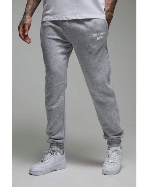 BoohooMAN Gray Tall Active Training Dept. Regular Sweatpants for men