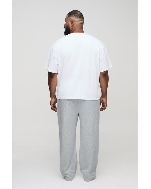 BoohooMAN Gray Plus 260Gsm Loopback Straight Fit Basic Sweatpants for men