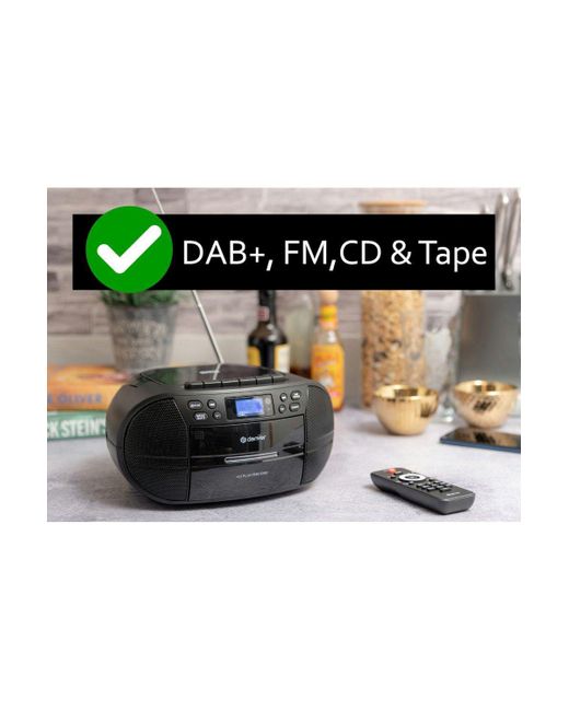 BoohooMAN Black Denver 'tdc-280' Dab Boombox With Tape Deck for men