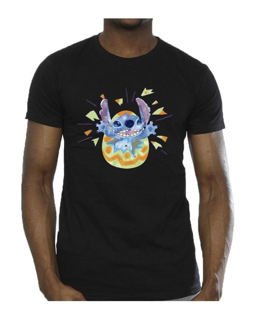 BoohooMAN Black Disney Lilo & Stitch Cracking Egg T-shirt for men