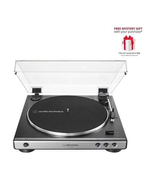 BoohooMAN Black At-lp60xusb Fully Automatic Belt-drive Turntable - Analog And Usb for men