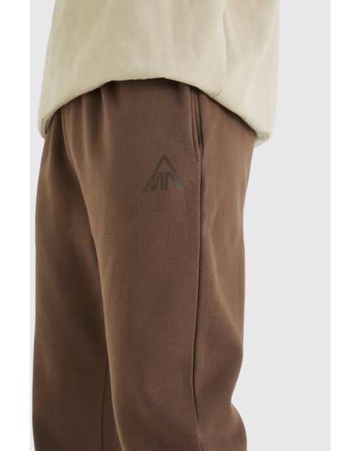 BoohooMAN Brown Tall Core Fit Man Branded Jogger for men