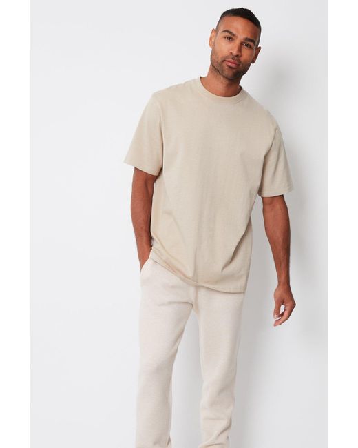 BoohooMAN White Threadbare 'salford' Luxe Knitted Joggers for men