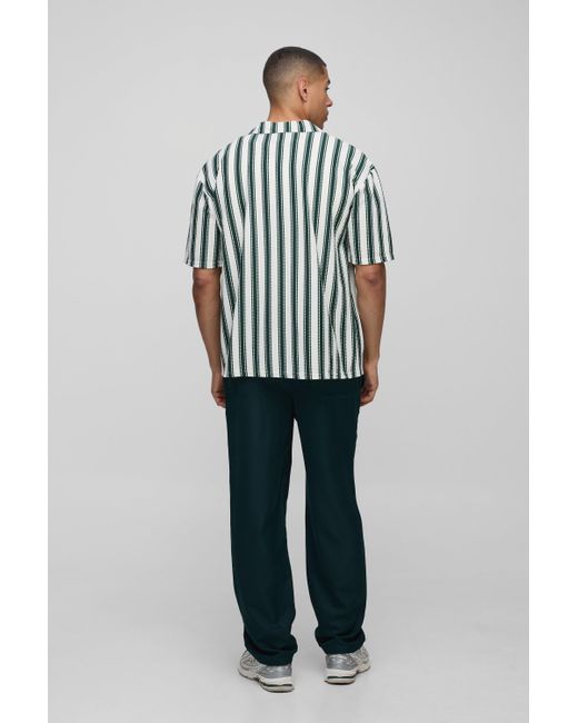Camisa Oversize De Manga Corta Con Cuello Boohoo de color Blue