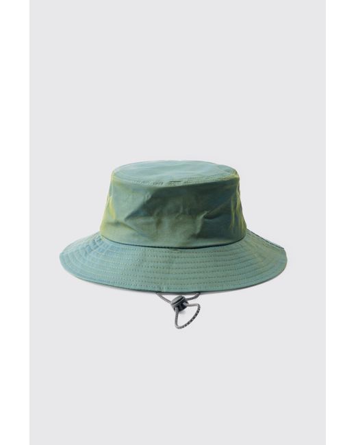 BoohooMAN Iridescent Boonie Bucket Hat in Gray für Herren