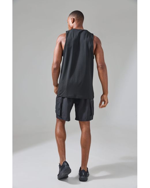 BoohooMAN Blue Man Active Performance Regular Fit Tank for men