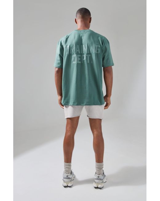 BoohooMAN Green Active Training Dept Oversized T-shirt for men