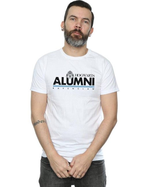 BoohooMAN White Harry Potter Hogwarts Alumni Ravenclaw T-shirt for men