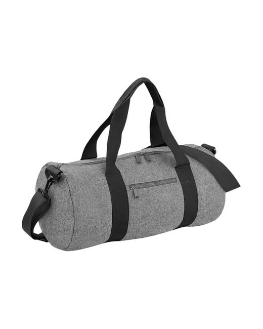 BoohooMAN Black Bagbase Plain Varsity Barrel Duffle Bag (20 Litres) for men