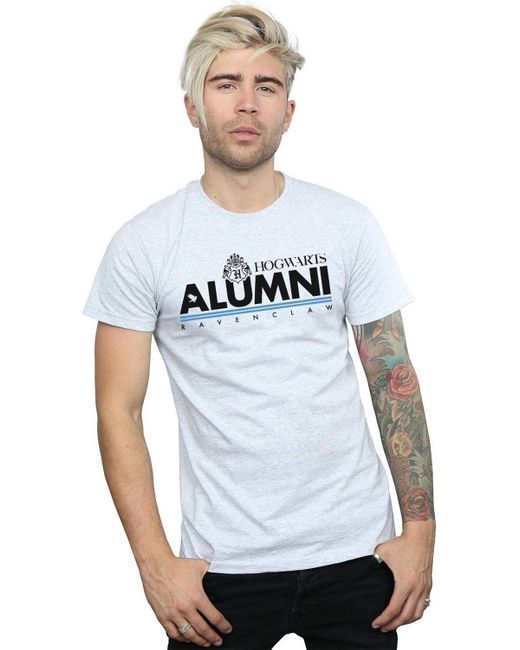 BoohooMAN Gray Harry Potter Hogwarts Alumni Ravenclaw T-shirt for men