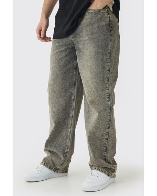 BoohooMAN Green Tall Relaxed Fit Jeans for men