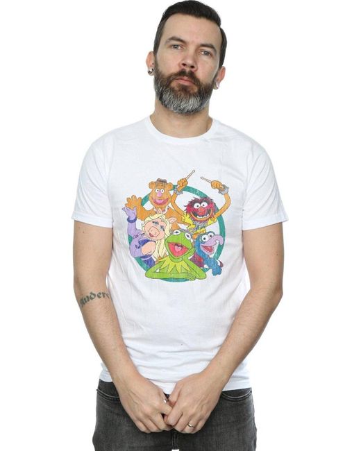 BoohooMAN Gray Disney The Muppets Group Circle T-shirt for men