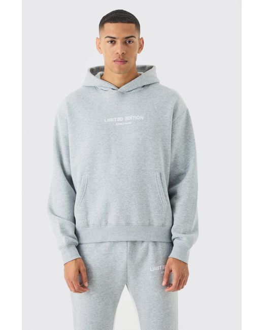 BoohooMAN Oversized Boxy Limited Hooded Tracksuit in Gray für Herren