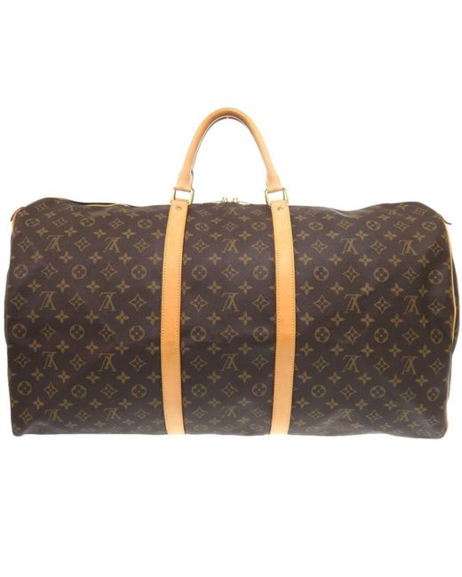 BoohooMAN Louis Vuitton Preloved Classic Canvas Travel Duffel Bag Unisex - Brown Luggage for men
