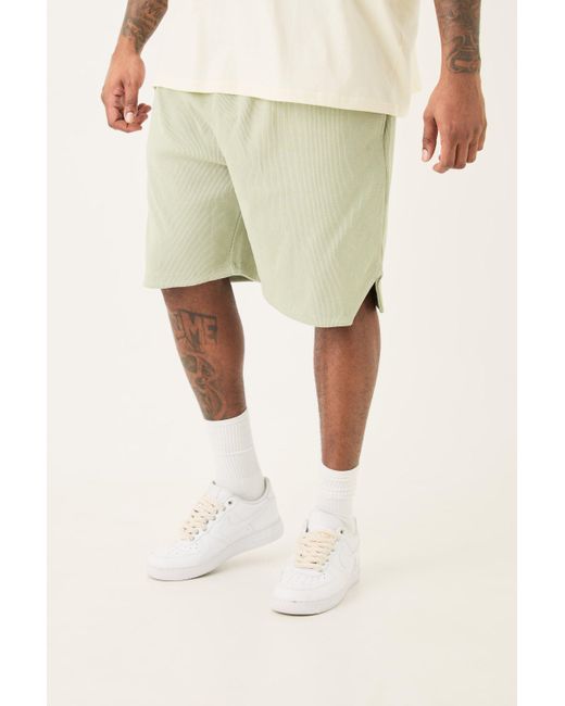BoohooMAN Natural Plus Volly Short Length Heavy Weight Ribbed Short for men