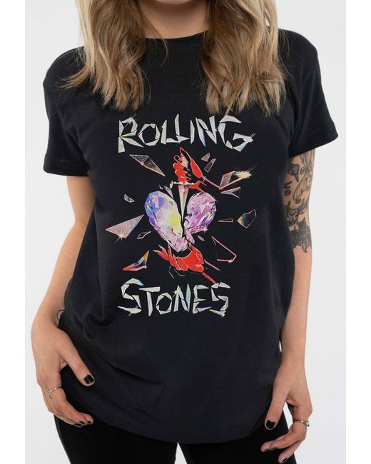 BoohooMAN Black The Rolling Stones Hackney Diamonds Heart T Shirt for men