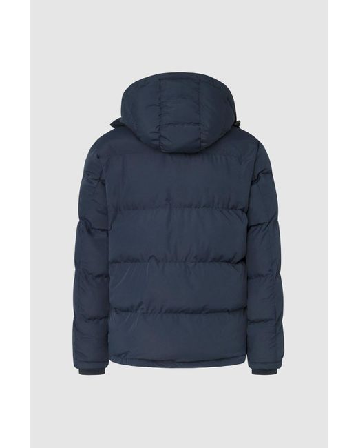 BoohooMAN Blue Pepe Jeans Tobias Large Baffle Hooded Jacket Navy for men