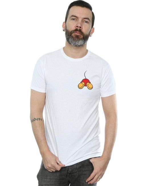 BoohooMAN White Disney Mickey Mouse Backside Breast Print T-shirt for men