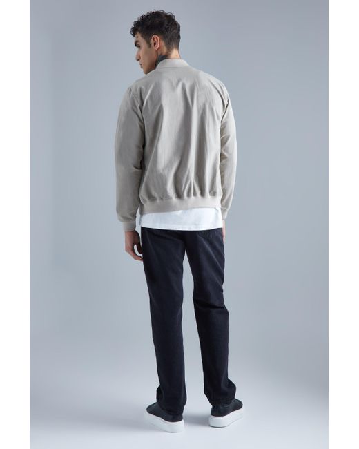 BoohooMAN Gray Technical Stretch Smart Bomber for men
