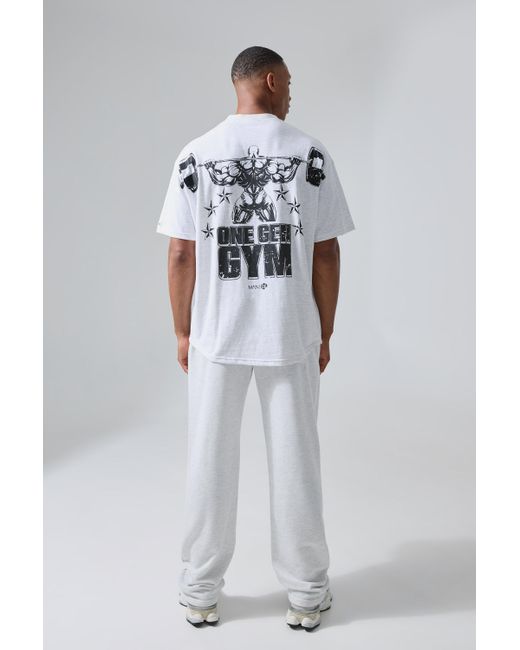 BoohooMAN Man Active X Og Gym Oversized Xxl Back Print T-shirt in Gray für Herren