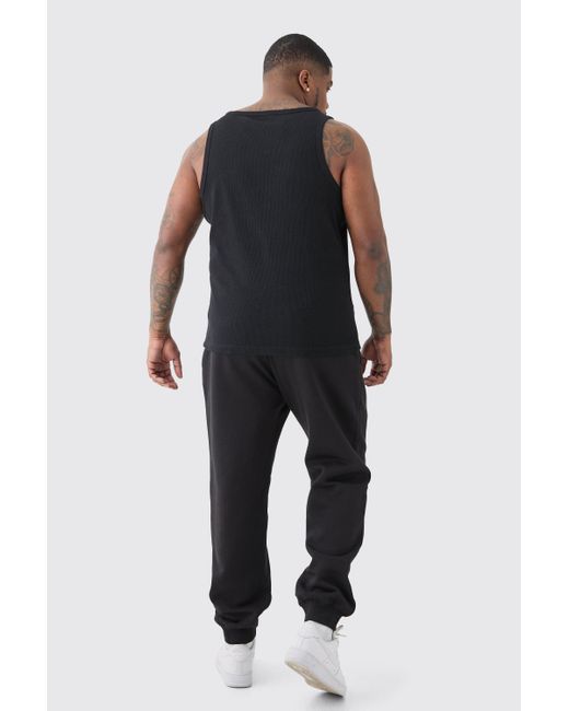 BoohooMAN Plus Signature Slim Fit Jogger In Black for men