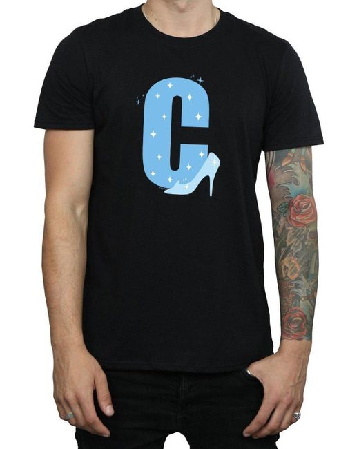 BoohooMAN Black Disney Alphabet C Is For Cinderella T-shirt for men