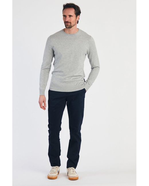 BoohooMAN Gray French Connection Crew Neck Long Sleeve Knitted Jumper for men