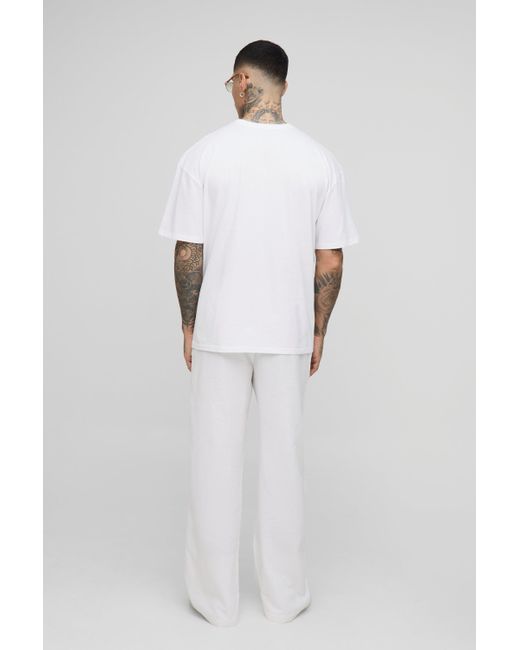Boohoo Blue Tall Oversized Capri Palm Print T-Shirt