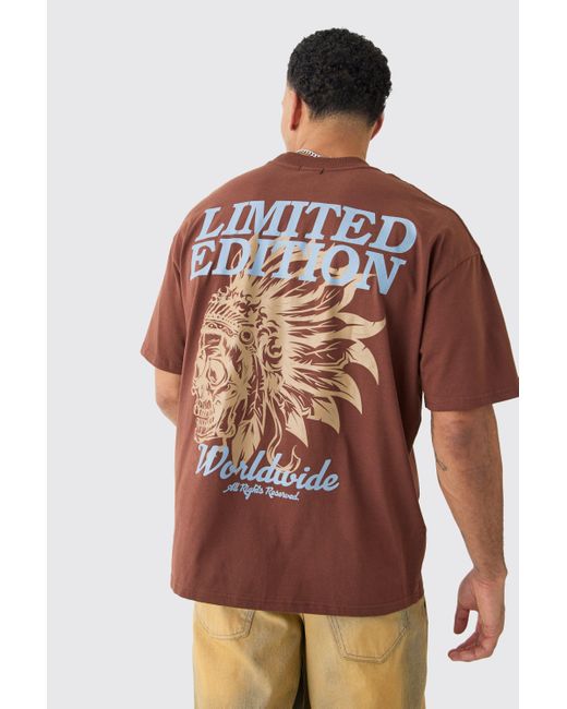 BoohooMAN Oversize T-Shirt mit Limited Edition Print in Red für Herren