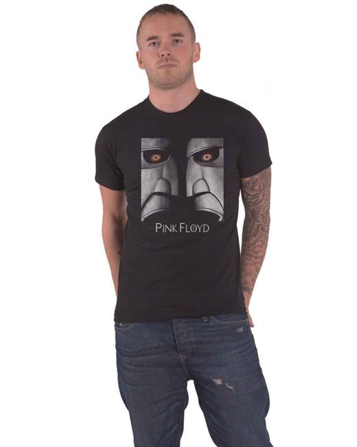 BoohooMAN Blue Pink Floyd Metal Heads Close Up T Shirt for men