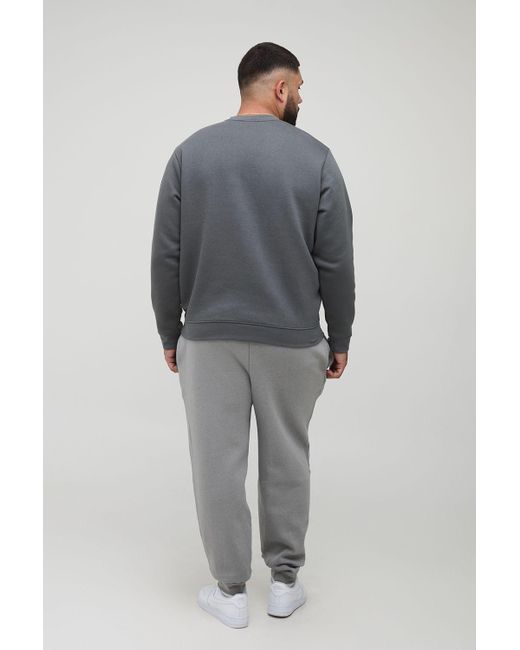 BoohooMAN Gray Plus Basic Regular Fit Jogger for men