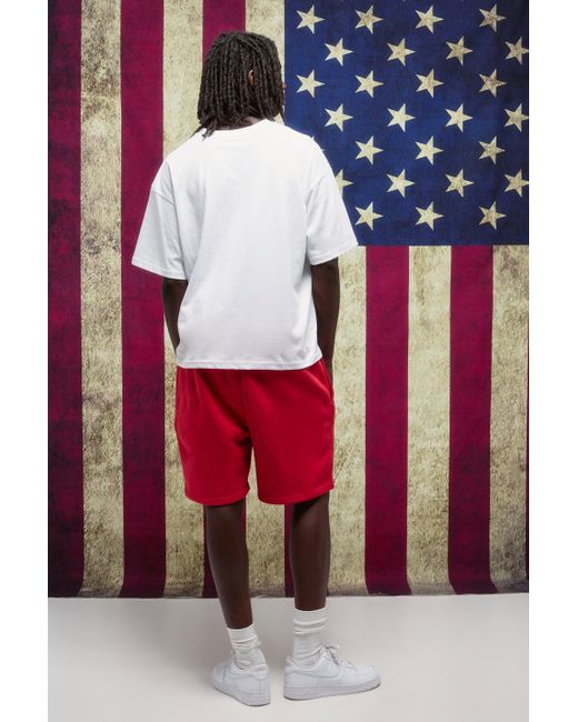 BoohooMAN Red Oversized Boxy M Star T-Shirt And Relaxed Short Set for men