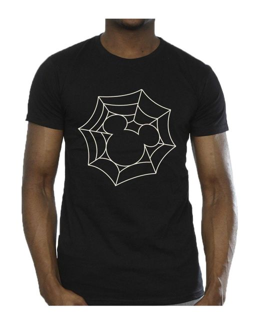 BoohooMAN Black Disney Mickey Mouse Spider Web T-shirt for men