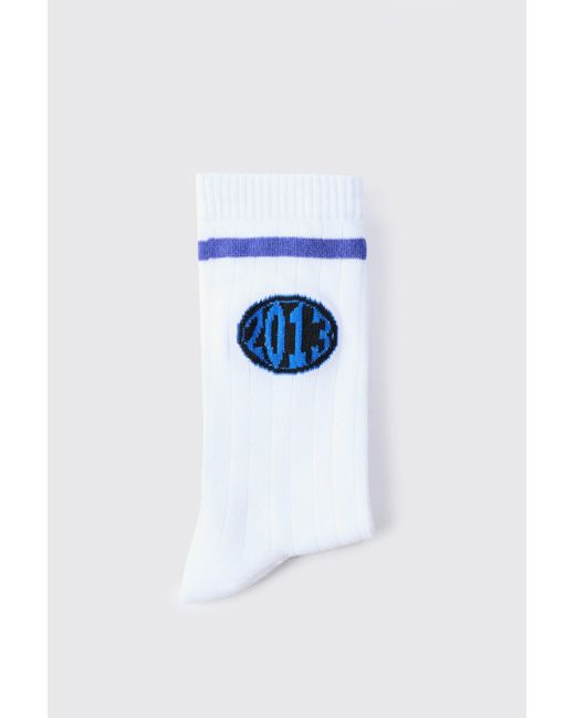 BoohooMAN 2013 Sports Stripe Socks in Blue für Herren