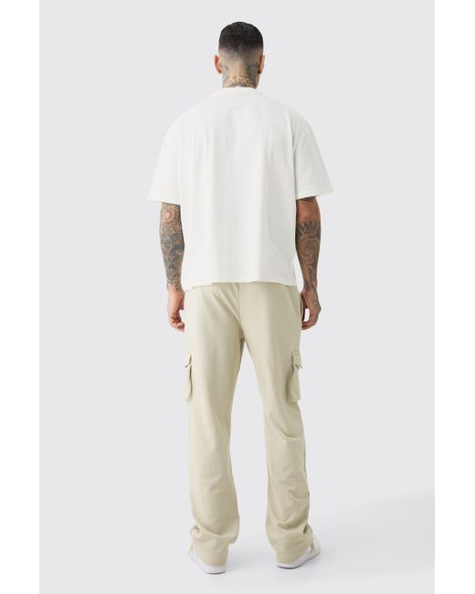 BoohooMAN White Tall Oversized Boxy Extended Neck Homme Ltd T-shirt for men