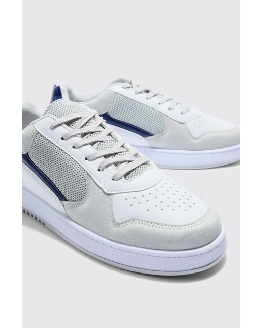 BoohooMAN Mesh Panel Chunky Sole Sneakers In Blue for men