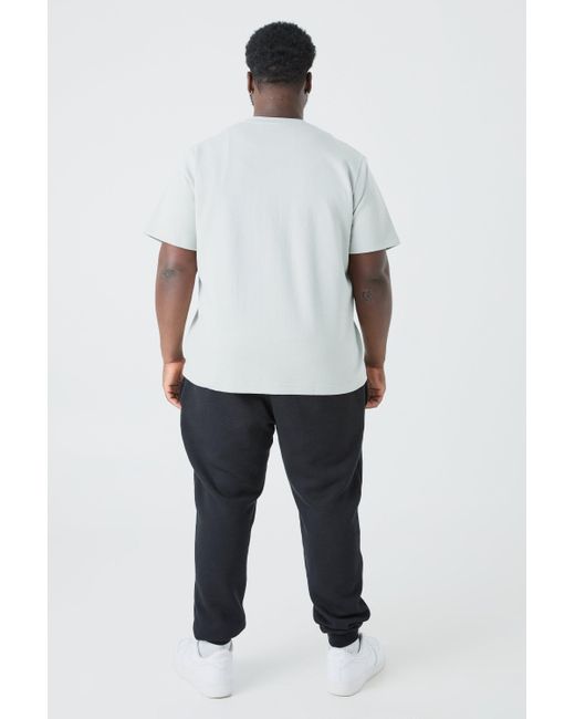 BoohooMAN Plus Core Fit Heavy Interlock T-shirt in White für Herren