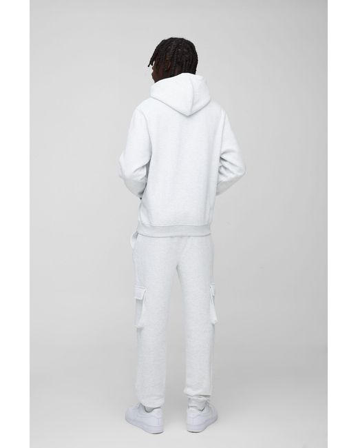 BoohooMAN Gray Basic Regular Fit Over The Head Hoodie for men