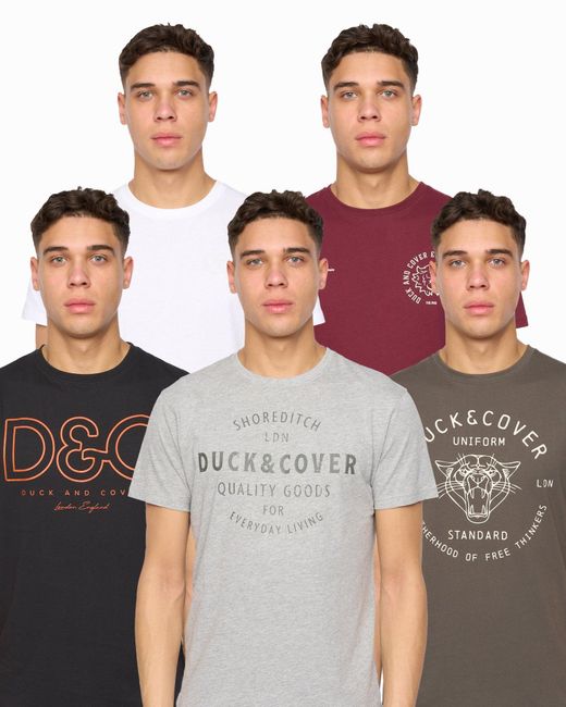 BoohooMAN Multicolor Duck&cover Corsure T-shirt 5pk for men