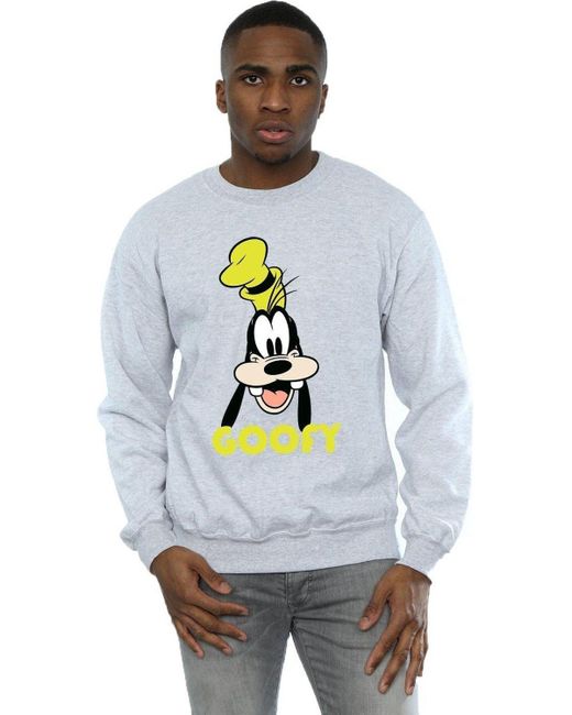 BoohooMAN Gray Disney Goofy Face Sweatshirt for men