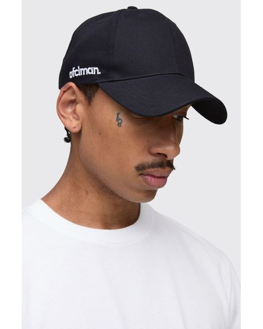 BoohooMAN Black Twill Cap for men