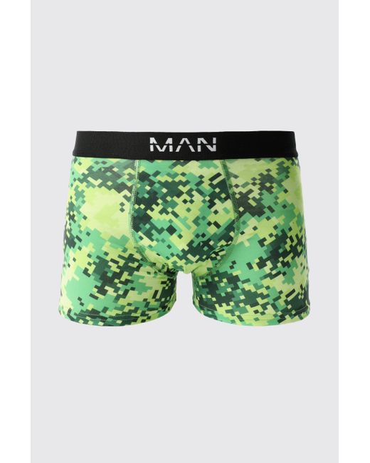 BoohooMAN Green 3 Pack Pixel Camo Print Boxers for men