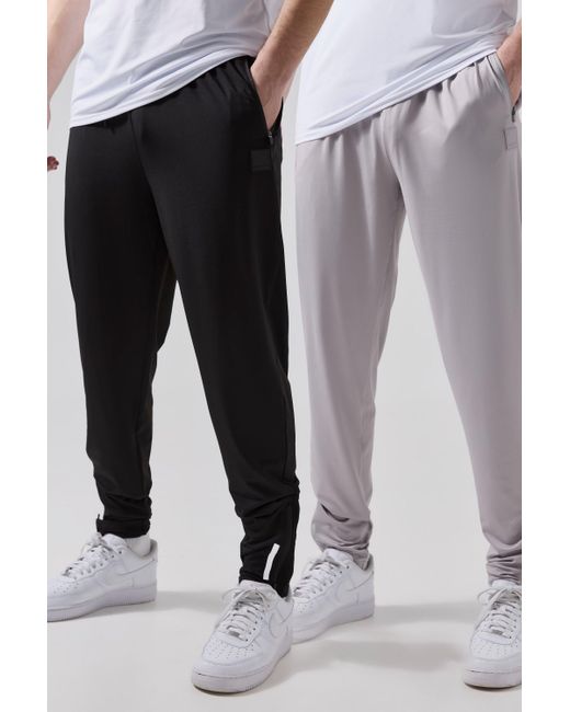 BoohooMAN Black Tall Man Active Gym Performance Jogger 2 Pack for men