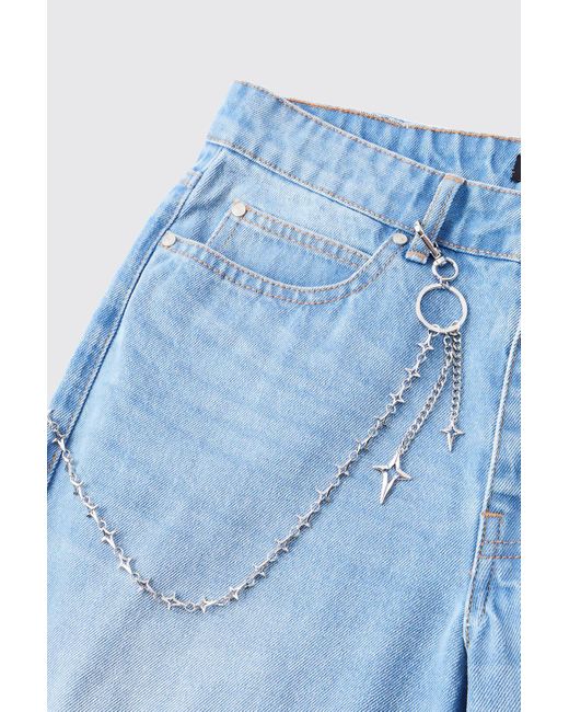 BoohooMAN Star Jean Chain in Blue für Herren
