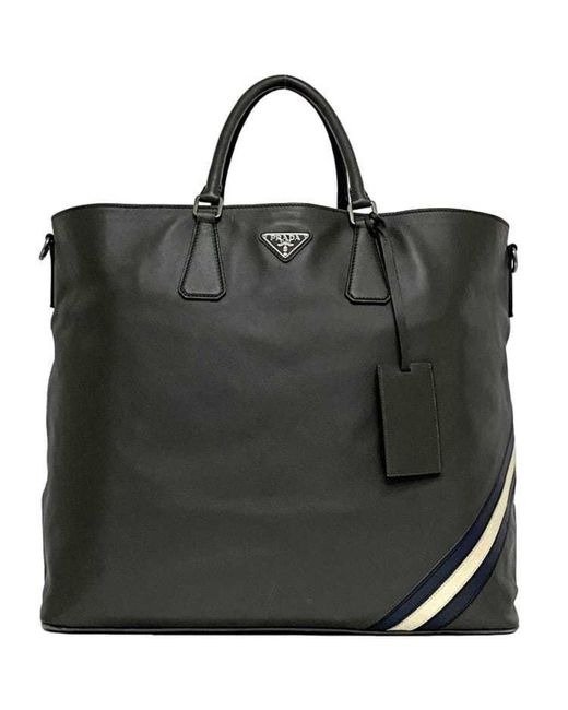 BoohooMAN Black Prada Preloved Tote Bag 2vg0322dmhf0002 Unisex - Grey for men