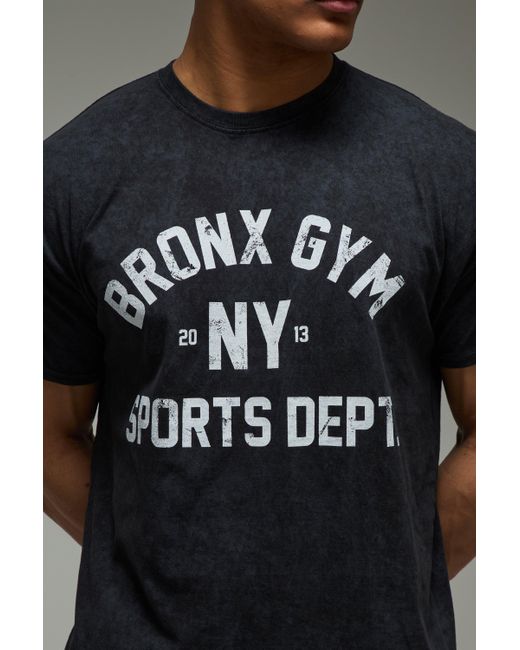 BoohooMAN Gray Man Active Bronx Gym Oversized Washed T-shirt for men