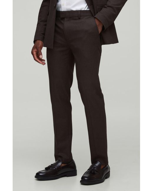 Boohoo Women's Black Skinny Fit Prince Of Wales Flannel Trouser