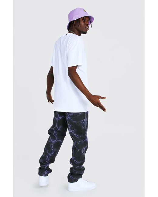 BoohooMAN Denim Relaxed Fit Lightning 